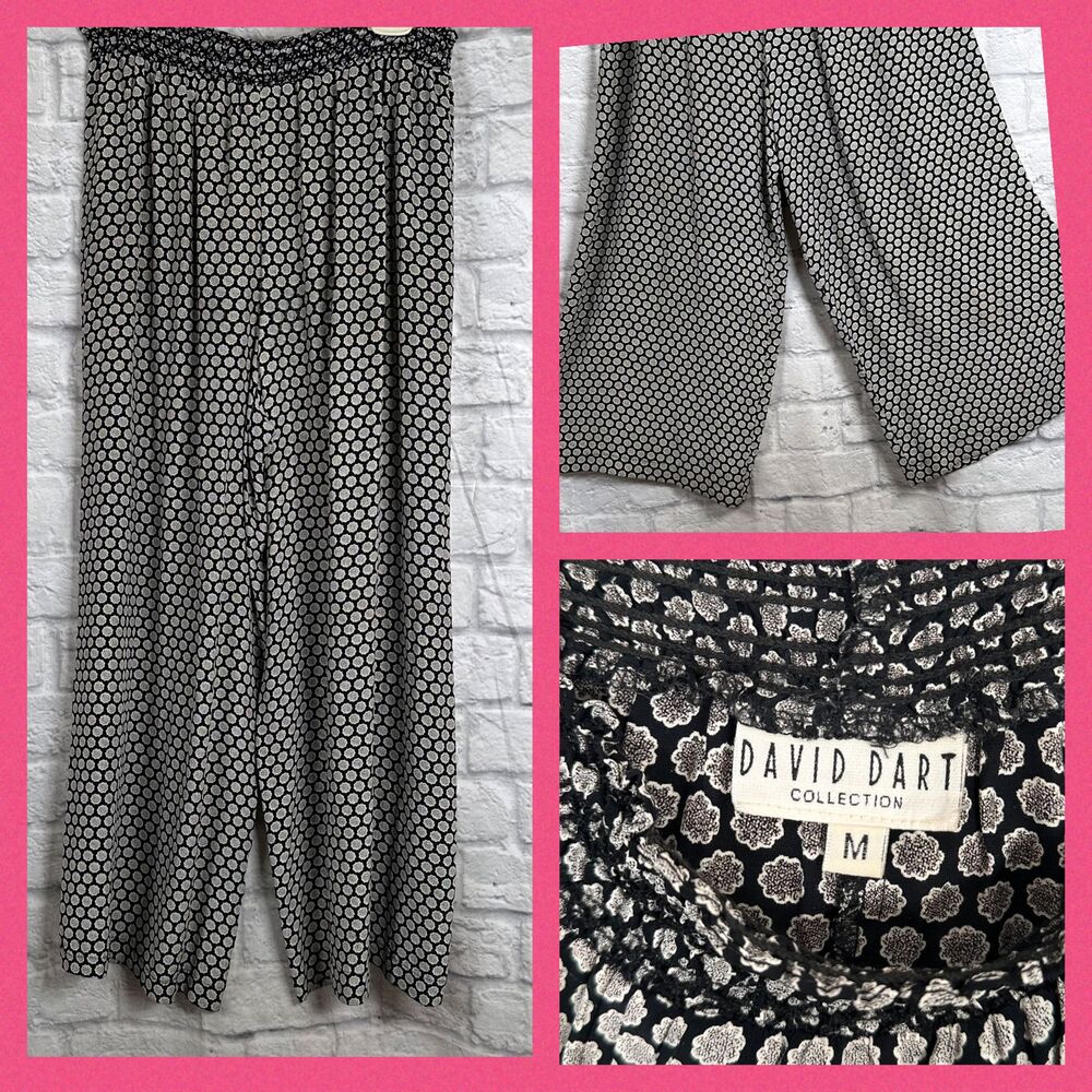 VTG David Dart Collection Wide Leg Harem Pants Women's Medium Yoga Elastic Waist